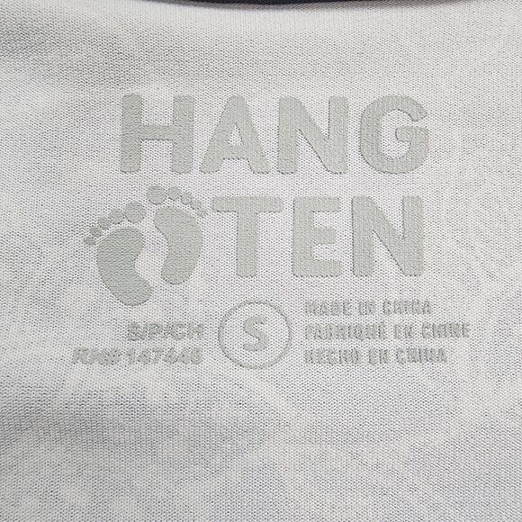 Hang Ten Rash Guard Womens Small Gray Floral Long Sleeve Stretch Zip Pocket Surf - Picture 2 of 16